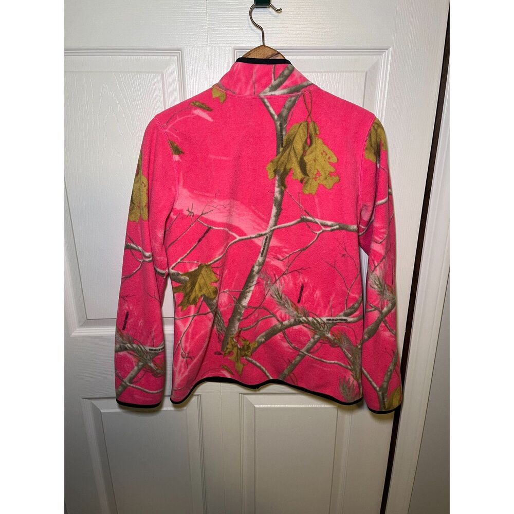 Realtree Pink Camo Fleece Jacket Women’s Medium Full Zip Hunting Coat